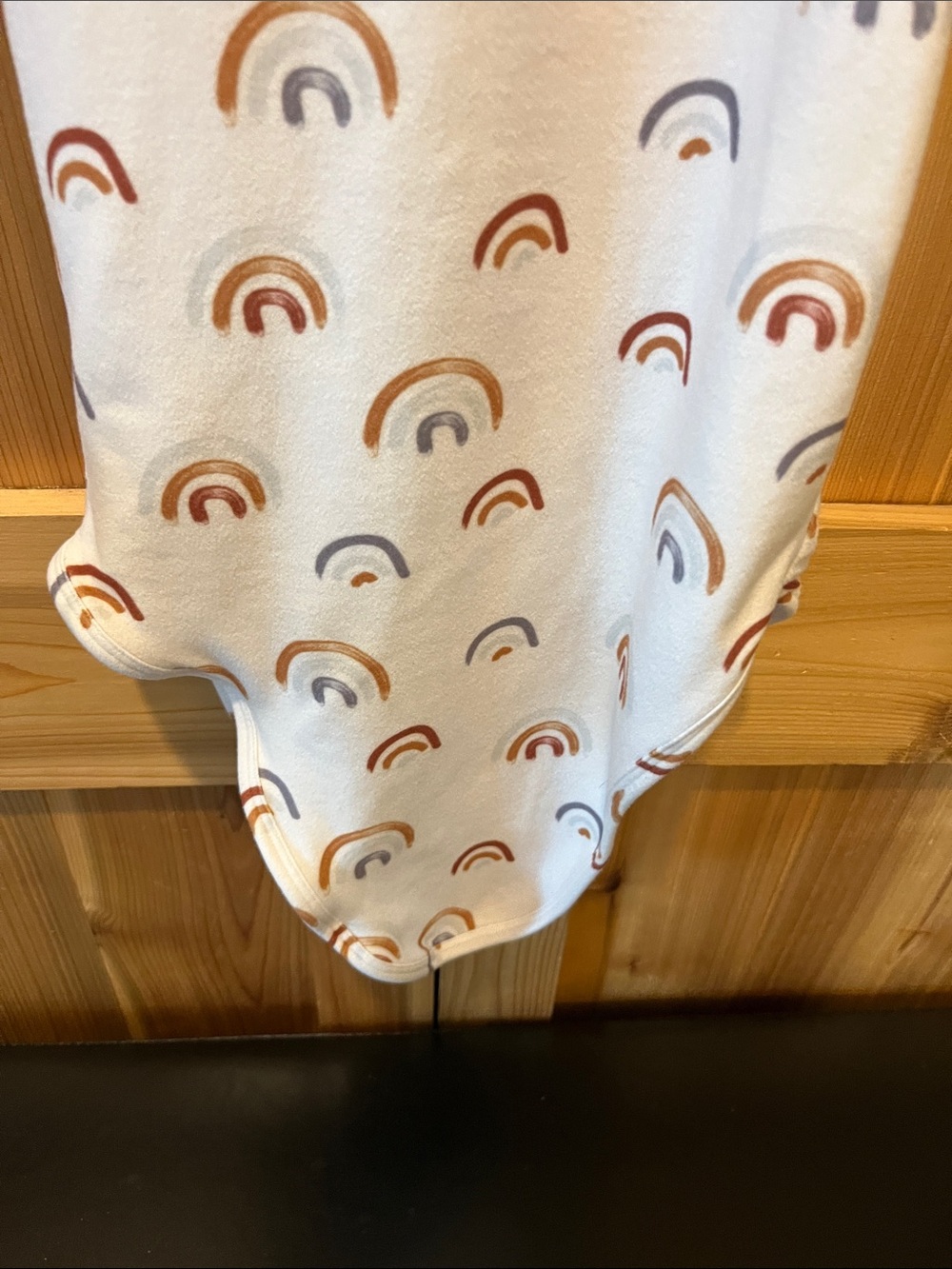 Caden Lane Cream Sleep Sack with Rust and Gray Rainbows - Picture 4 of 8